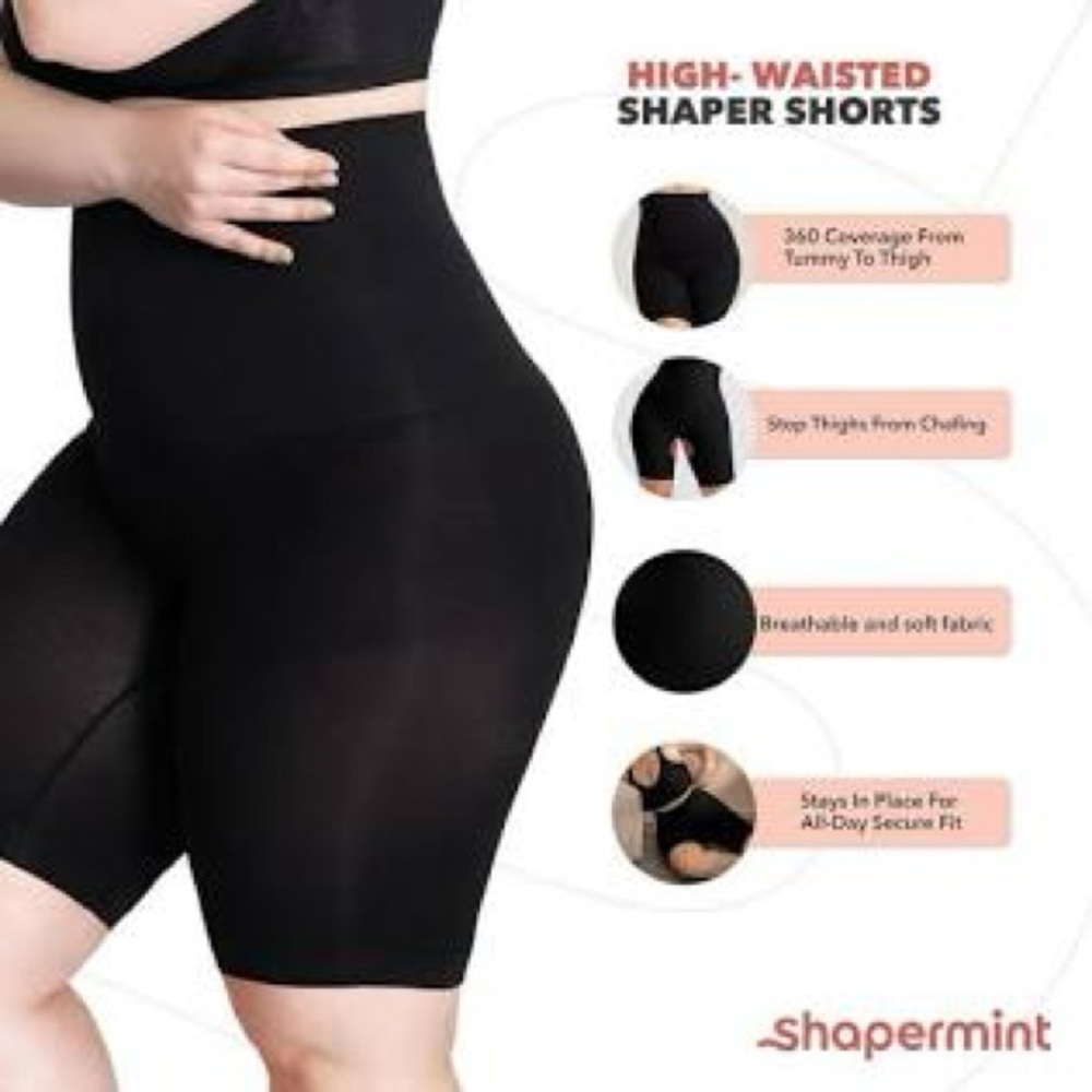 Shapermint Essentials All Day Every Day High Waisted Shaper Shorts Chocolate - Picture 4 of 6